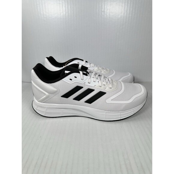 Size 11 Mens Adidas DURAMO 10 White Black Sneaker Shoe HQ4130 NEW